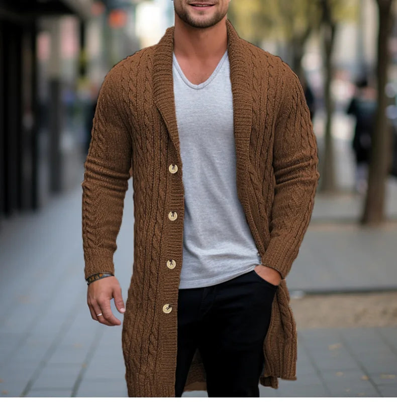 Herren Herbst Jacke Übergangsjacke Sweatjacke Sweater Strickjacke mit Zopfmuster