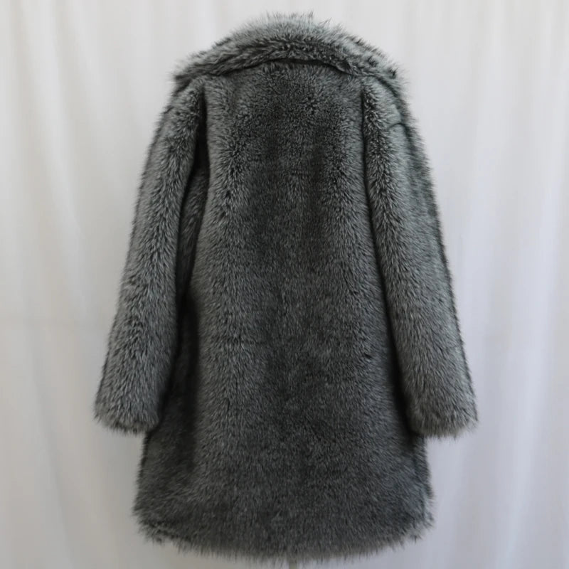 Herren Wintermantel Pelzmantel Kunstpelzmantel Herrenmantel Kunstpelz Mantel