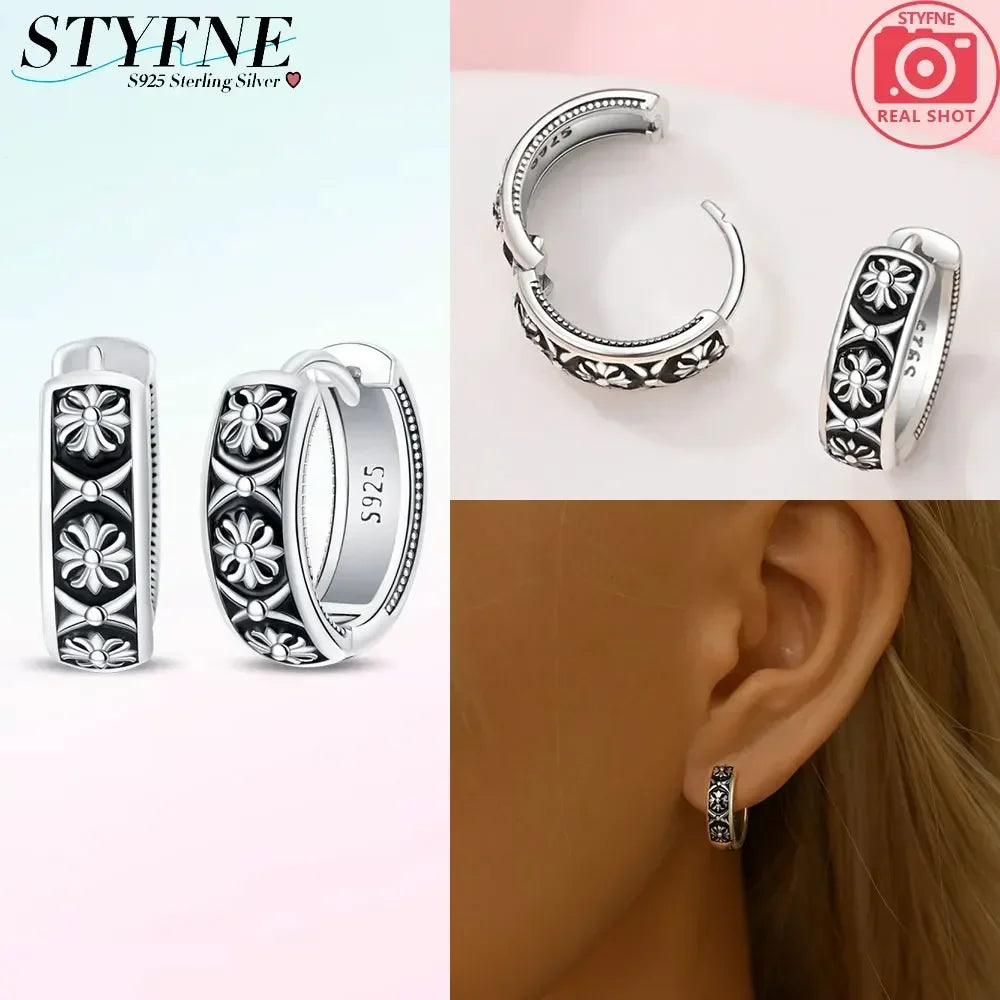 Creolen 925 Silber Ohrringe Zirkonia | Hypoallergen | Luxus Ohrstecker Geschenk