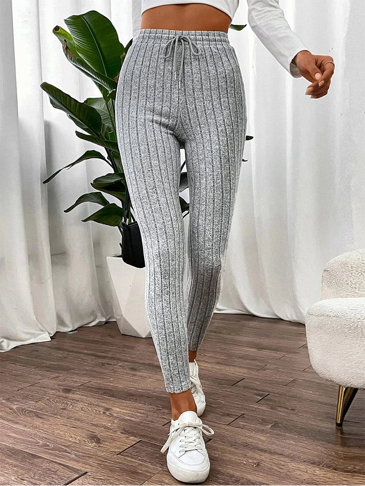 Frauen Winter Warm Gerippte Strick Strumpfhose Blickdicht Hose Leggins