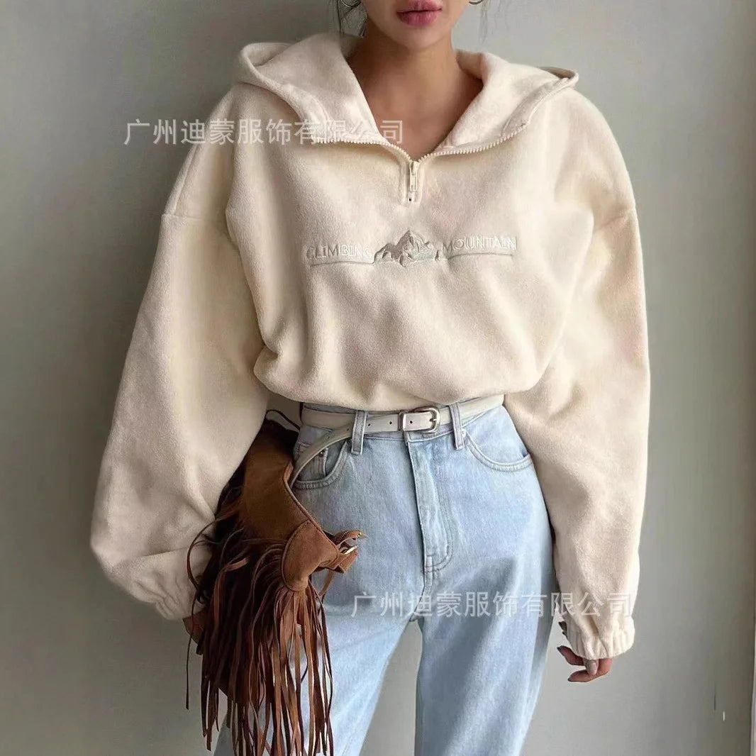 Kapuzenpullover Sweatshirt Hoodie Pulli Damen Kapuzenpulli Shirt Hoody Zip-up