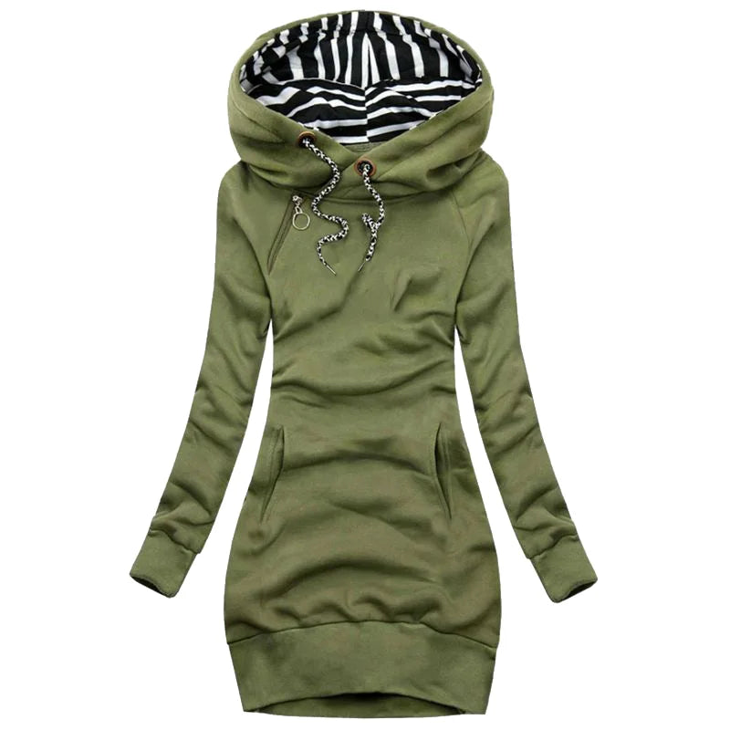 Kapuzenpullover Sweatshirt Pulloverkleid Hoodie Pulli Tunika Damen Sportkleid