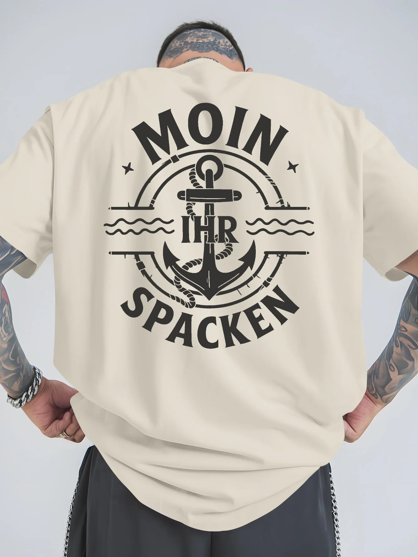 Herren T-Shirt Moin Spacken Shirt Rundhals Streetwear Tank Top Hemd Polohemd