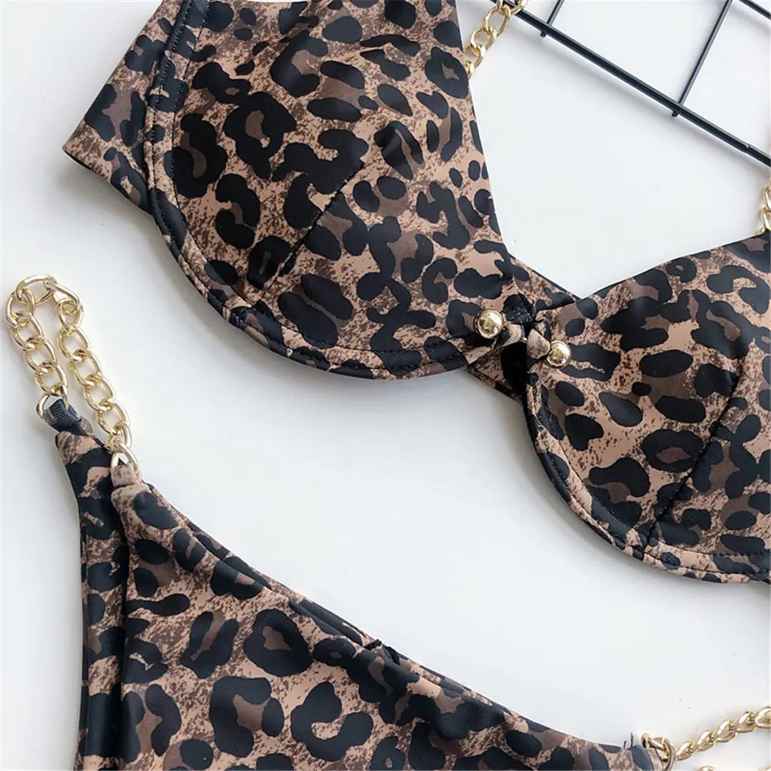 Frauen Bademode High Cut Bikini Set Sexy Push Up Badeanzug Damen Tanga Swimwear
