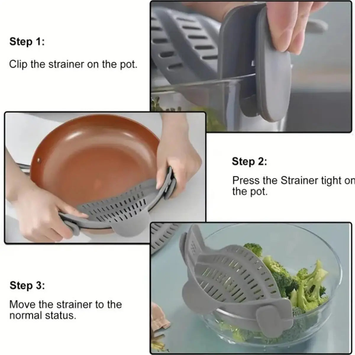 Scolapasta Universale per Scolare Pasta a Scatto in Silicone - Colino Colapasta