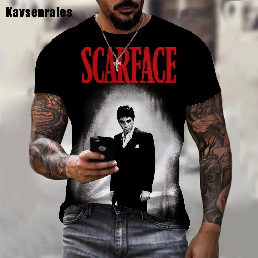 Herren Fashion Vintage 3D T-Shirt Rundhals Unisex Sommer Streetwear
