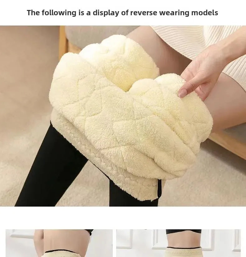 Frauen Hose Winter Leggins Warm Thermohose Innenfleece Leggings Strumpfhose