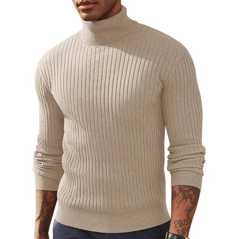 Herren Rollkragen Pullover Sweatshirt Leichter Pulli Sweater Shirt Langarmshirt