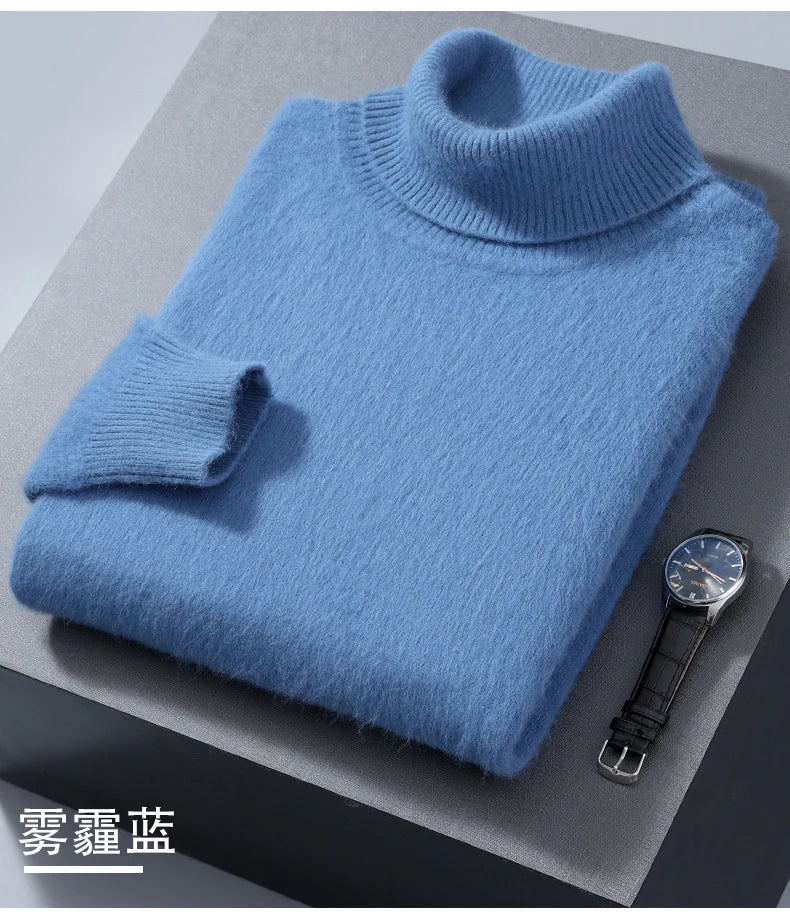 Herren Rollkragen Pullover Sweatshirt Langarm Pulli Sweater Shirt 100% Kaschmir