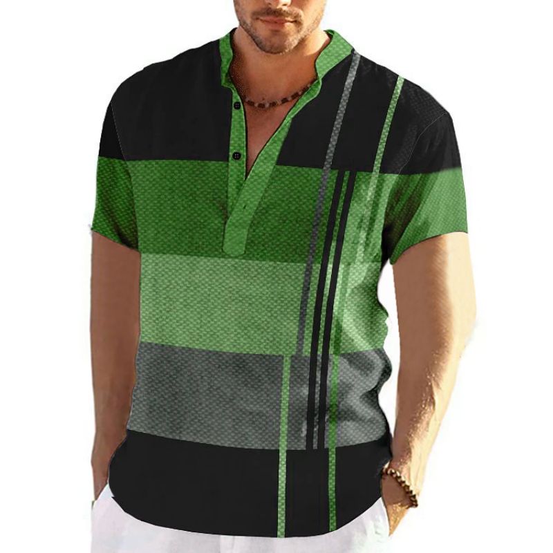 Herren Poloshirt POLO Shirt Zip Kontrast Kragen Kurzarm Slim Fit Hemd Polohemd Neu