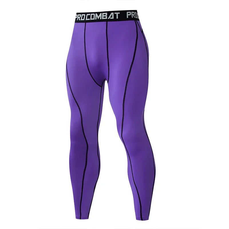 Pantaloni a Compressione da Uomo Leggings Calcio Corsa Palestra Leggins Calza