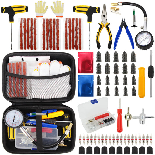 Auto Reifenreparatur Set PKW Pannenset 50Tlg Flickzeug + Zange Reparatur-Set
