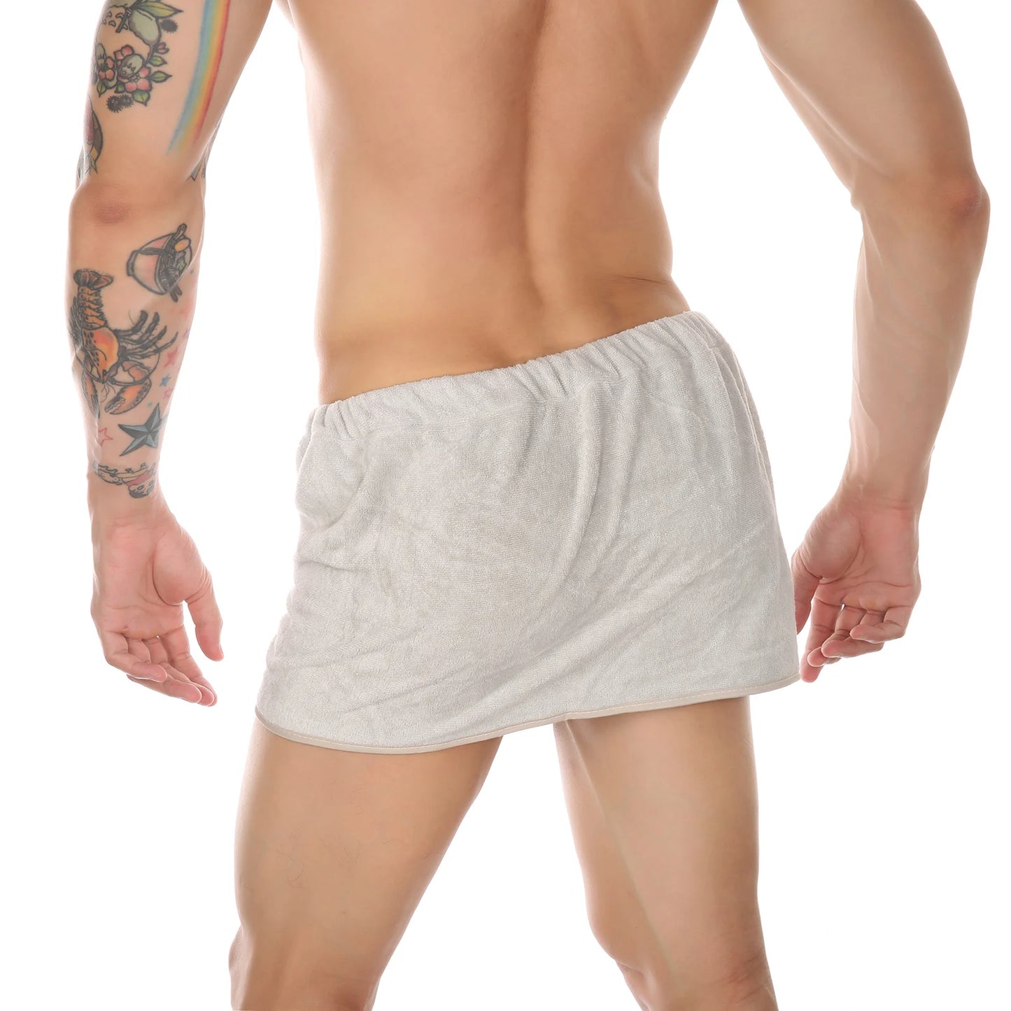 Saunatuch Herren Handtuch Saunakilt Sarong Kilt Wellness Sauna Tuch mit Tasche
