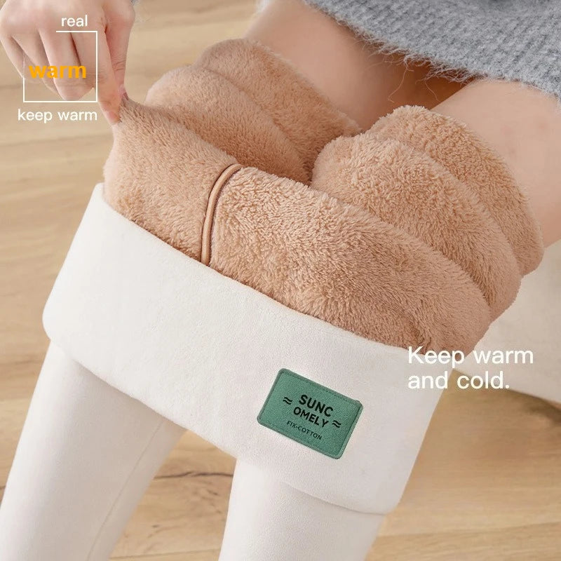Frauen Hose Winter Leggins Warm Thermohose Innenfleece Blickdichte Strumpfhose