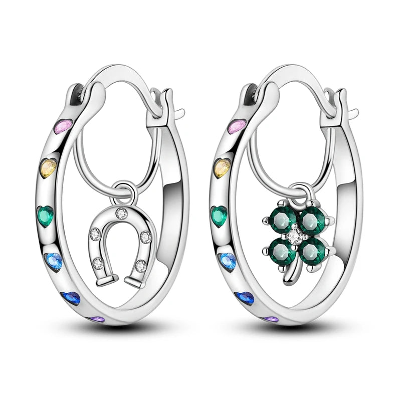 Orecchini a Cerchio in Argento 925 Sterling con Zirconi | Creole Brillantini