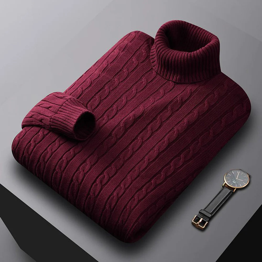 Herren Rollkragen Pullover Sweatshirt Pulli Zipper Sweater Shirt Langarmshirt