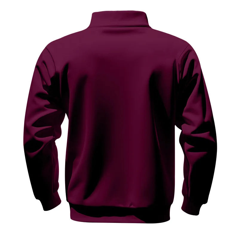 Herren Pullover Fleece Sweatshirt Troyer Pulli Sweater Stehkragen Langarmpulli
