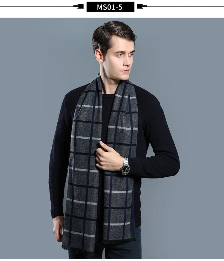 Herren Schal Winterschal Stola Schlauchschal Halstuch Wollschal Strickschal Loop