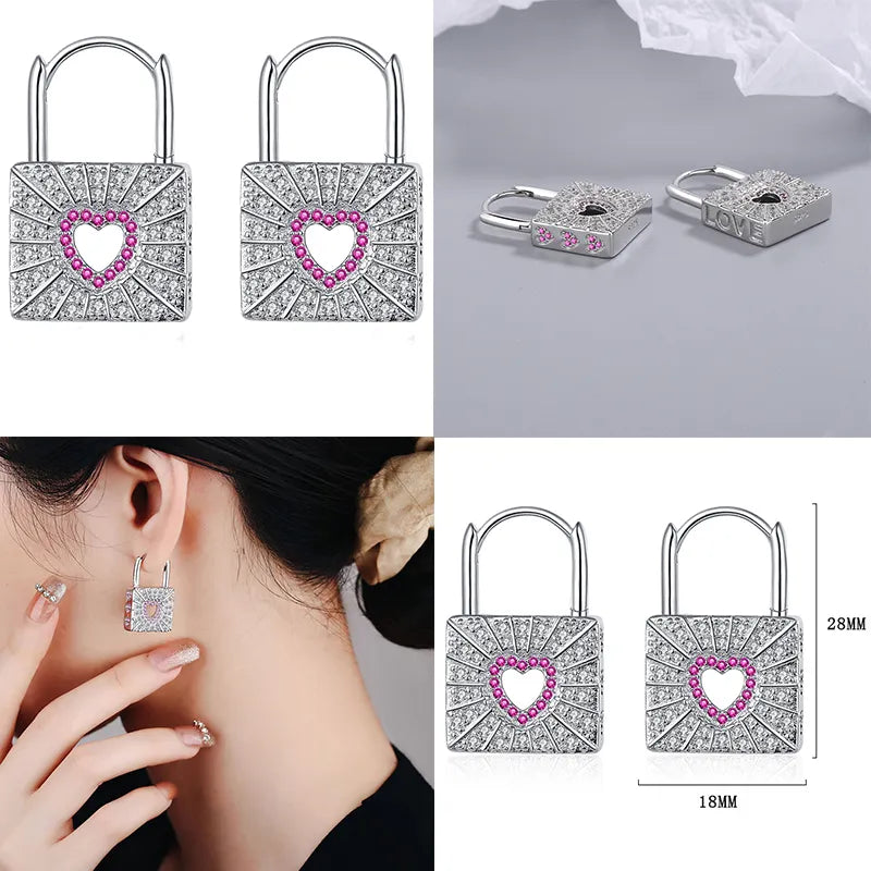 1 Paar Creolen aus 925 sterling Silber Schwarz Ohrringe Zirkonia Ohrstecker