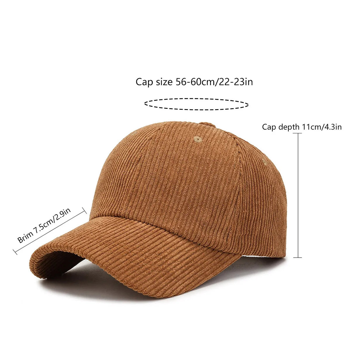 Basecap Baseball Cap Cord Look Mütze Kappe Männer Frauen Cappy Schirmmützen