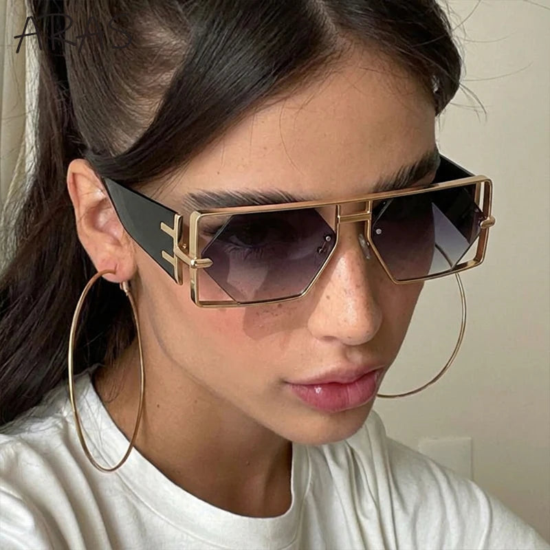 Designer Luxus Brille Sonnenbrille Damen Quadratische Übergröße Gläser Vintage