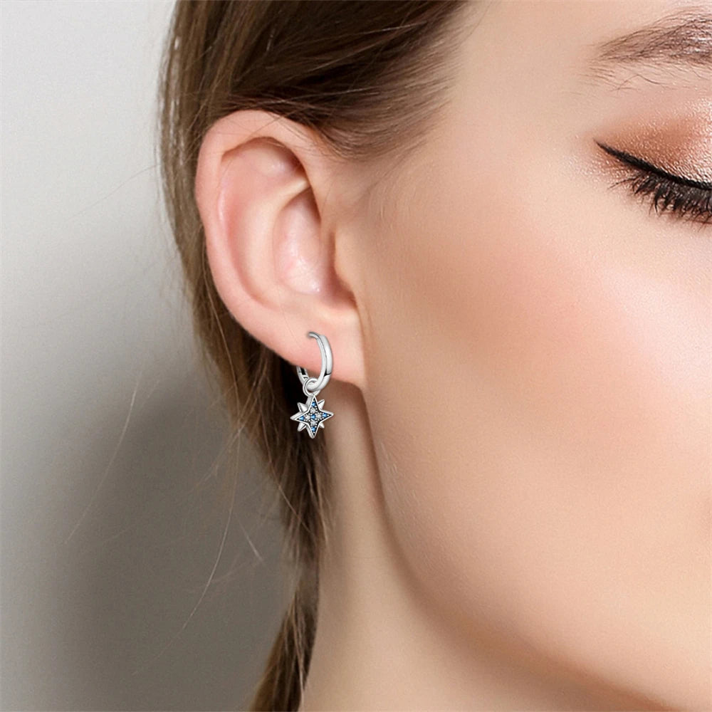 Funkelnde 925er Silber Creolen m. Zirkonia | Luxus-Qualität | Trend Ohrringe