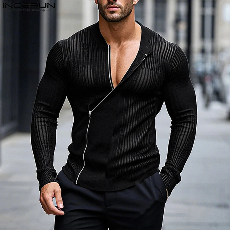 Fetisch Fashion Männer Oberteil Sexy Shirt Herren Body Hemd Transparent Clubwear