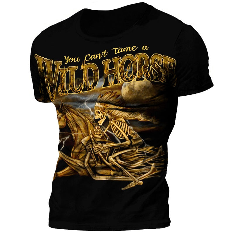 Herren Horror Skulls 3D T-Shirt Rundhals Unisex Sommer Streetwear