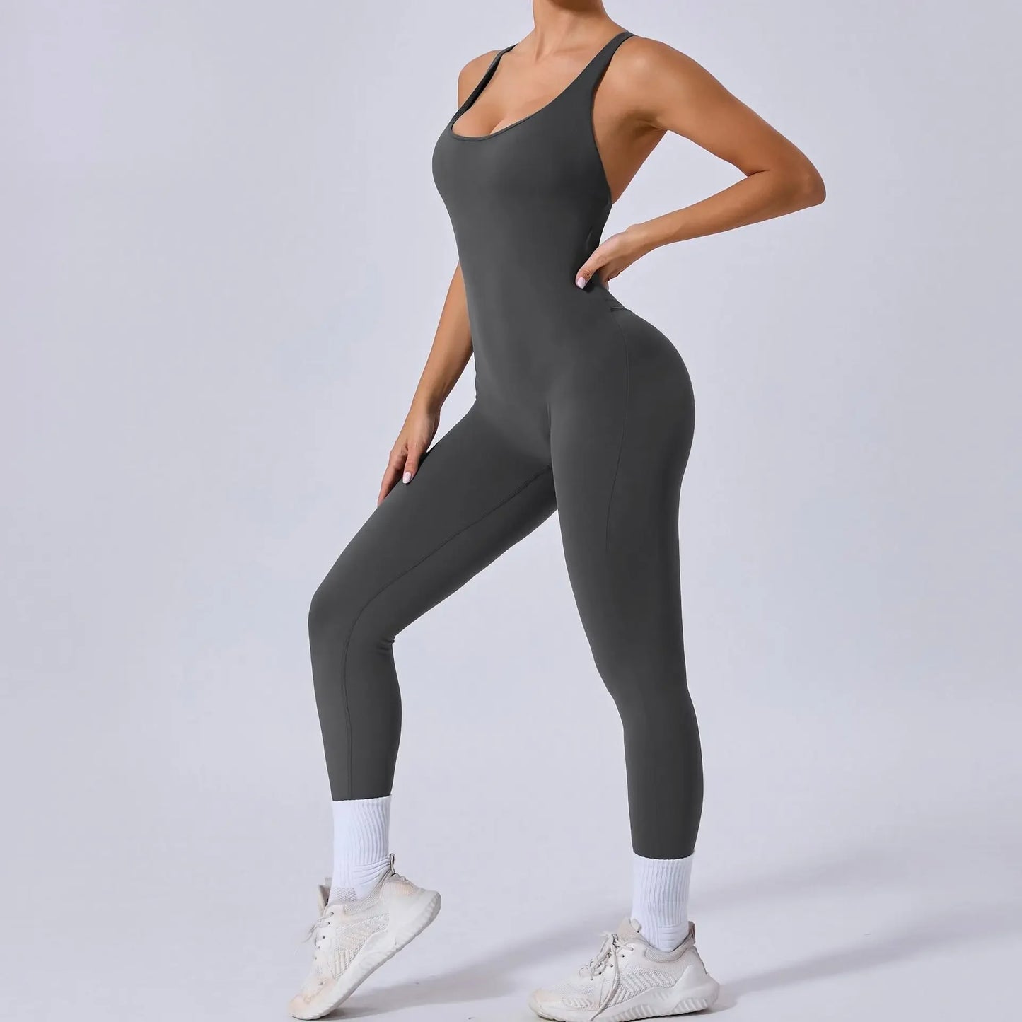 Tuta intera Sportiva Donna Rompers Pantaloni Yoga Palestra Sexy Jumpsuit Tutina