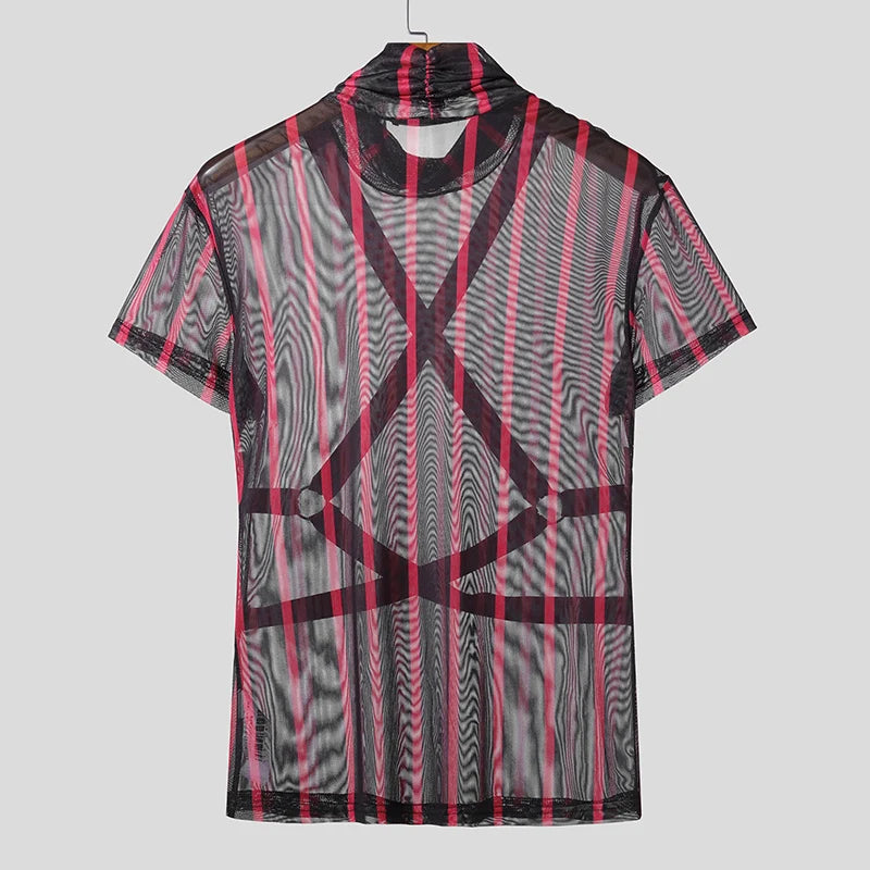 Maglietta Uomo Shirt T-Shirt Canottiera Camicia Maglia Sexy Body Trasparente Top