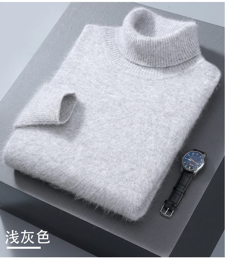 Herren Rollkragen Pullover Sweatshirt Langarm Pulli Sweater Shirt 100% Kaschmir