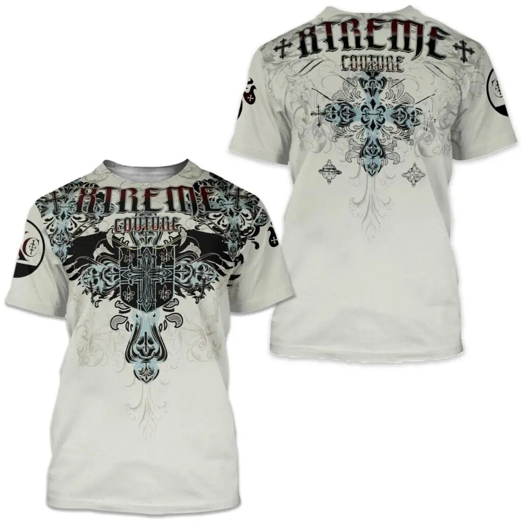 Herren Fashion Vintage 3D T-Shirt Rundhals Unisex Sommer Streetwear