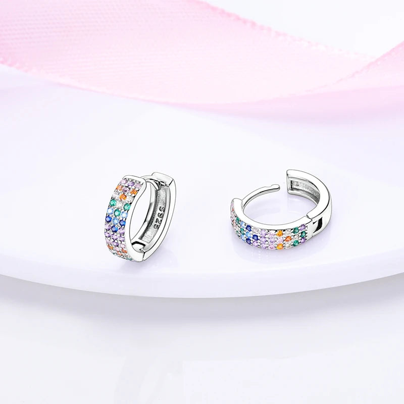 Creolen 925 Silber Ohrringe Zirkonia | Hypoallergen | Luxus Ohrstecker Geschenk