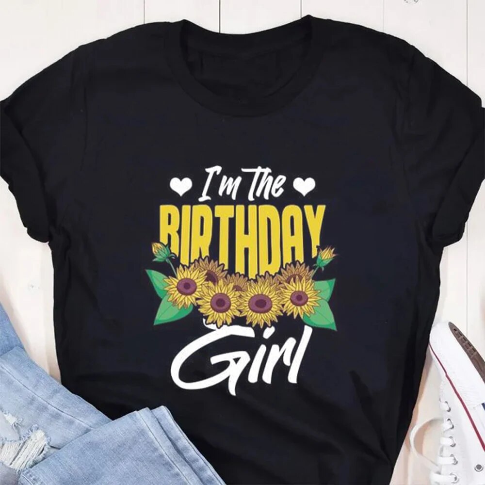 Damen Sommer Top Sonnenblume T-Shirt Rundhals Streetwear lockeres Damentop