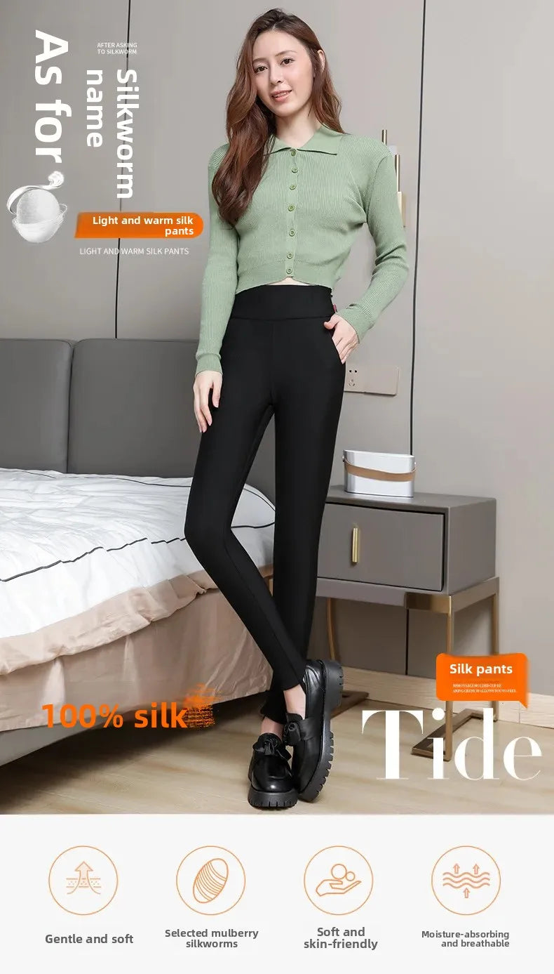 Frauen Hose Winter Leggins Warm Thermohose Innenfleece Leggings Strumpfhose