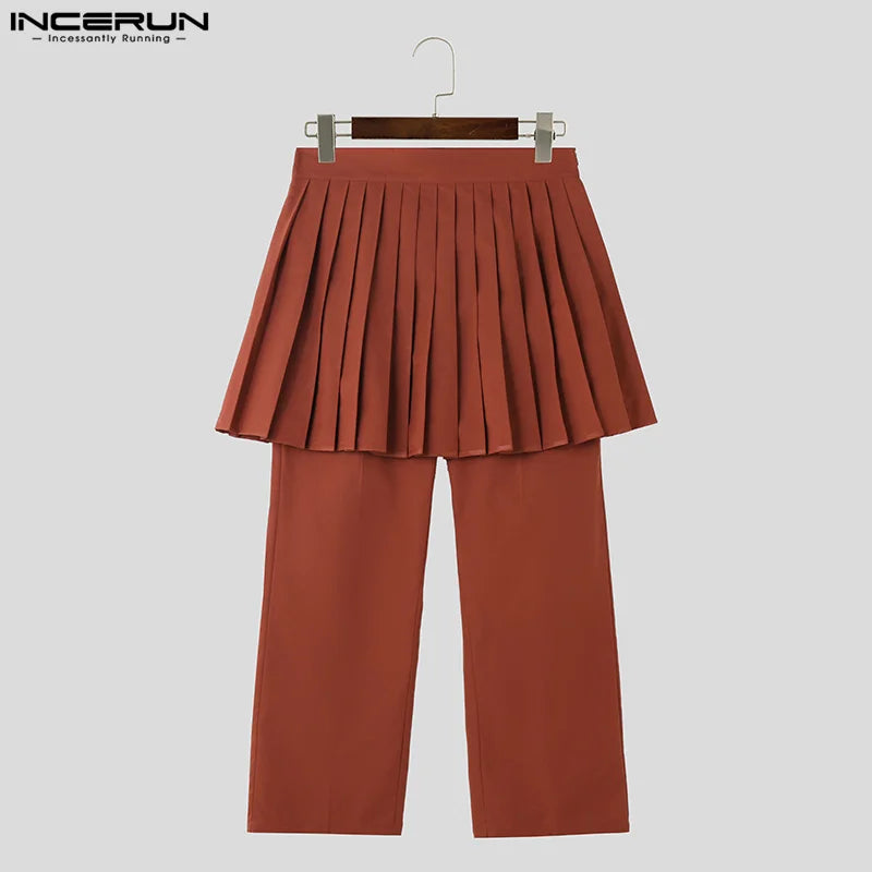 Fashion Männer Hosenrock Röcke Hose Herrenrock Kilt Schottenrock Jogger