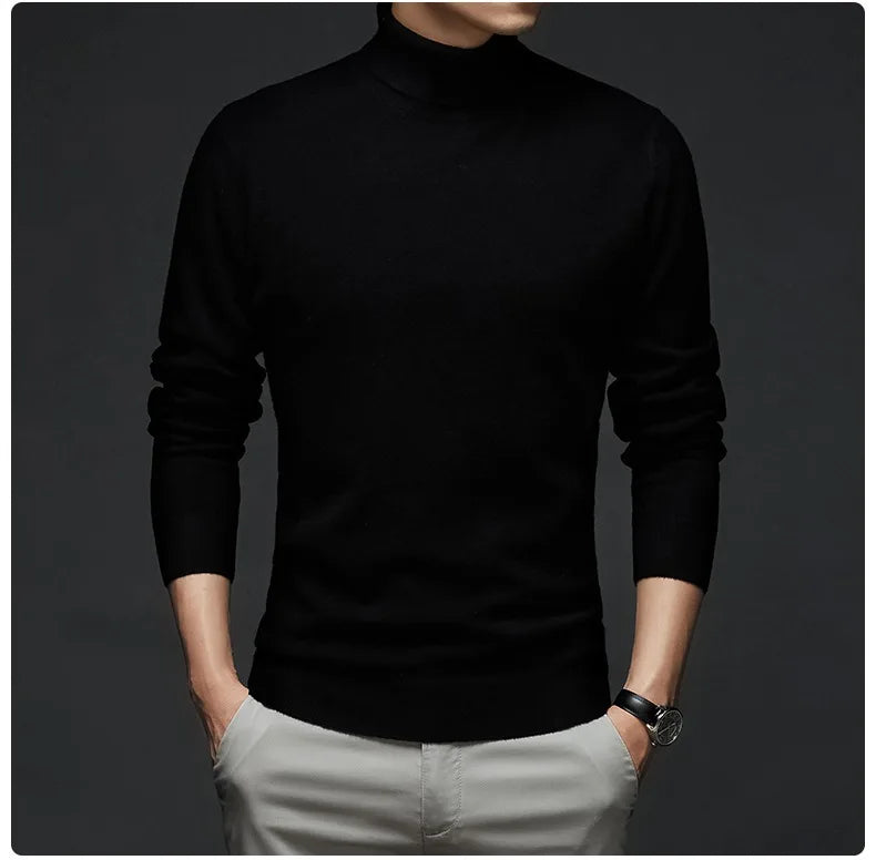 Herren Rollkragen Pullover Sweatshirt Leichter Pulli Sweater Shirt Langarmshirt