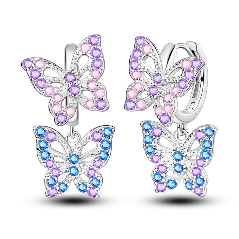 Orecchini a Cerchio in Argento 925 Sterling con Zirconi | Creole Brillantini