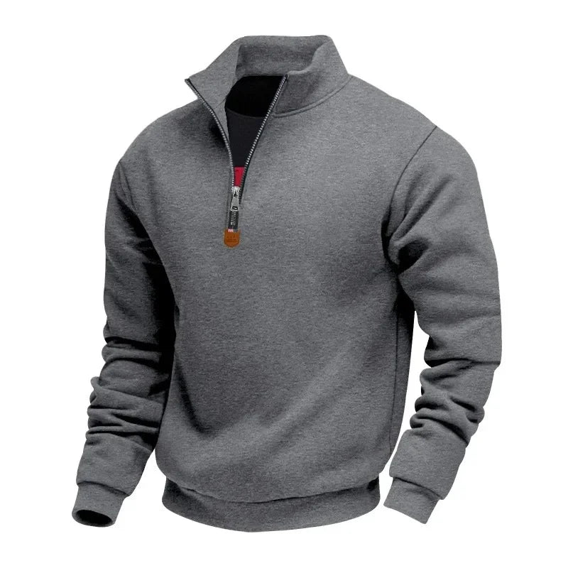 Herren Pullover Sweatshirt Troyer Pulli Sweater Stehkragen Zipper Langarmpulli