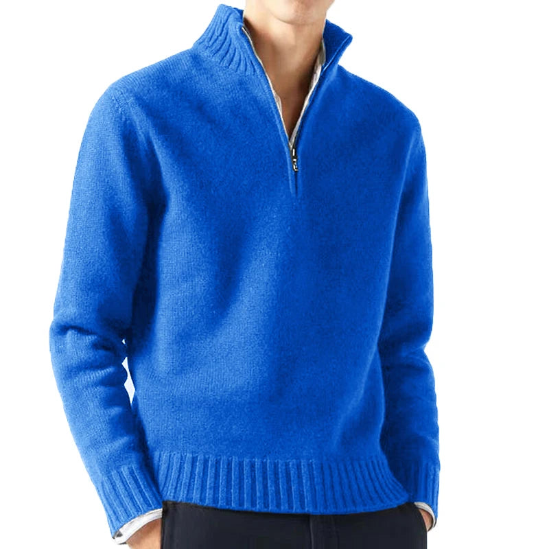 Herren Pullover Sweatshirt Troyer Pulli Sweater Stehkragen Zipper Langarmpulli