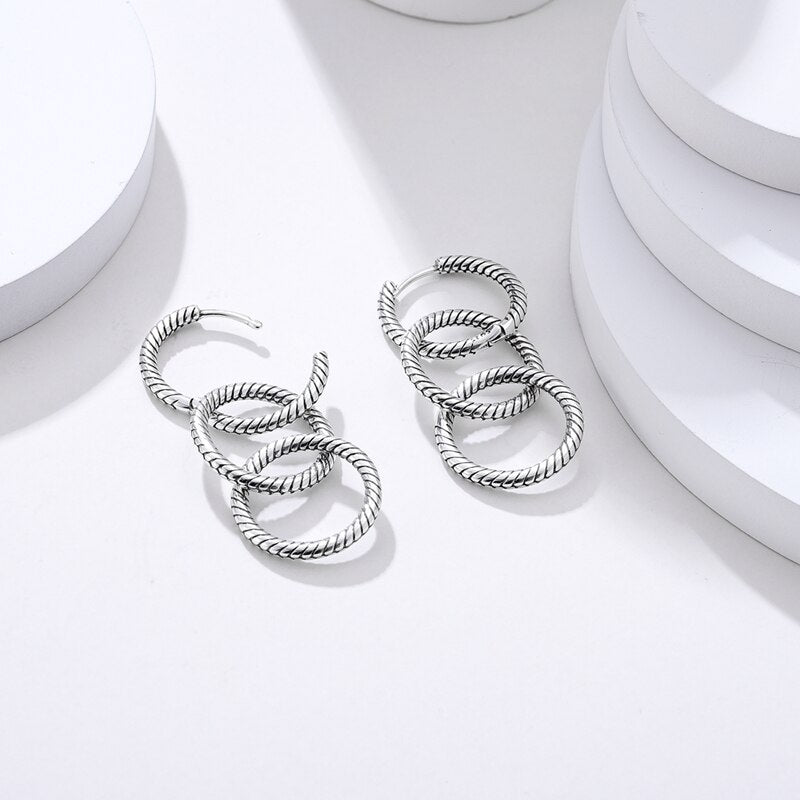 1 Paar Creolen aus 925 Sterling Silber Ohrringe Zirkonia Ohrstecker NEU