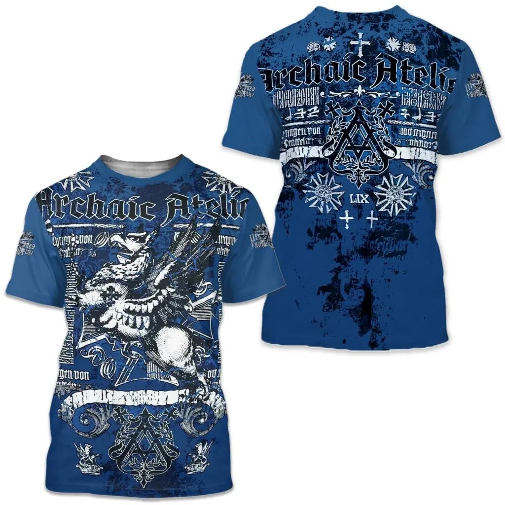 Herren Fashion Vintage 3D T-Shirt Rundhals Unisex Sommer Streetwear