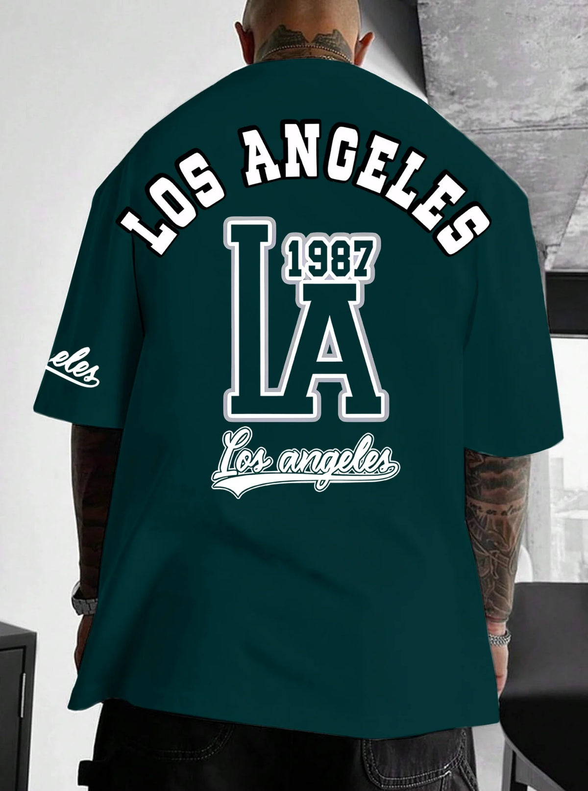 Herren T-Shirt Los Angeles Shirt Rundhals Streetwear Tank Top Hemd Polohemd