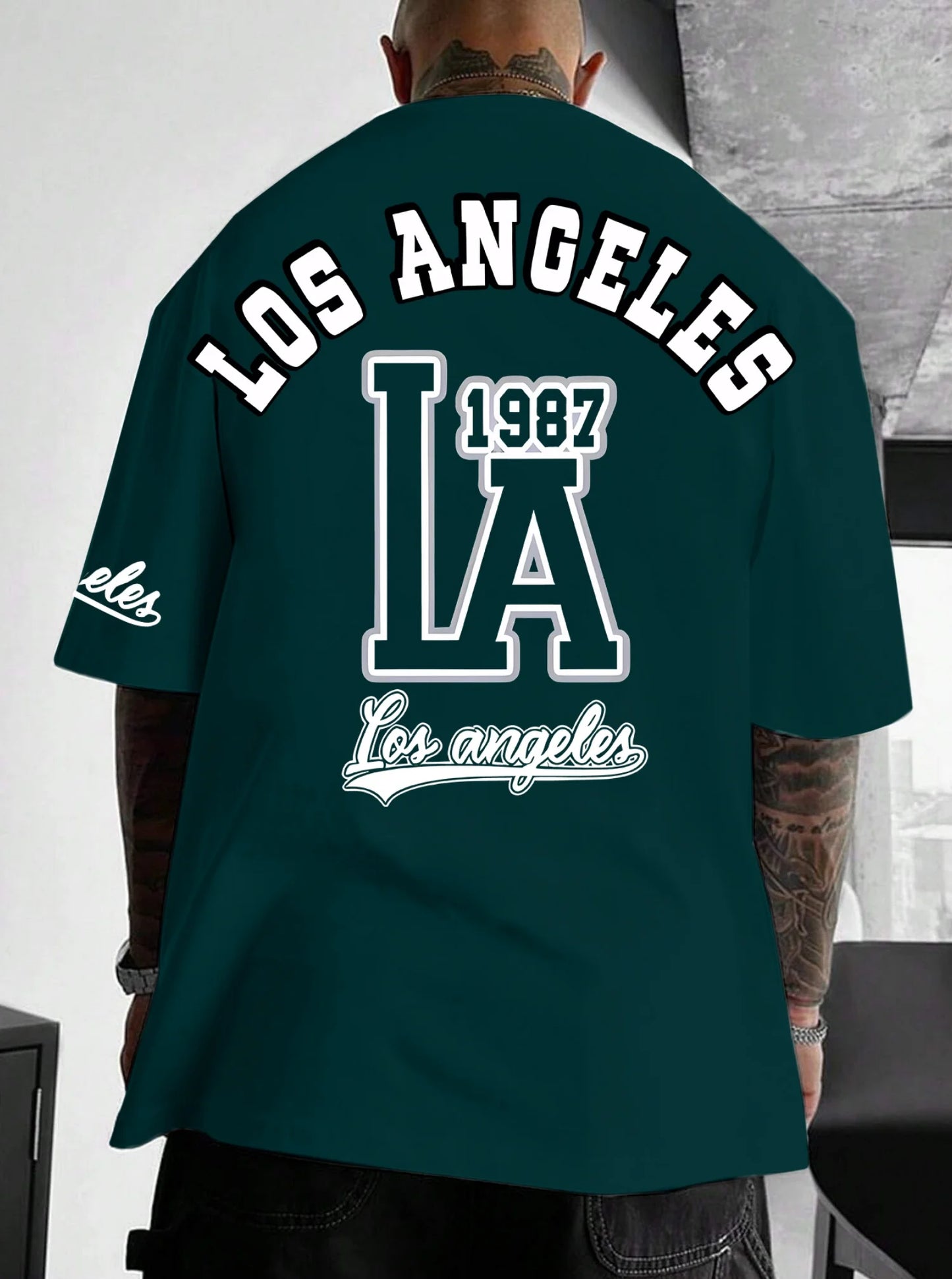 Herren T-Shirt Los Angeles Shirt Rundhals Streetwear Tank Top Hemd Polohemd