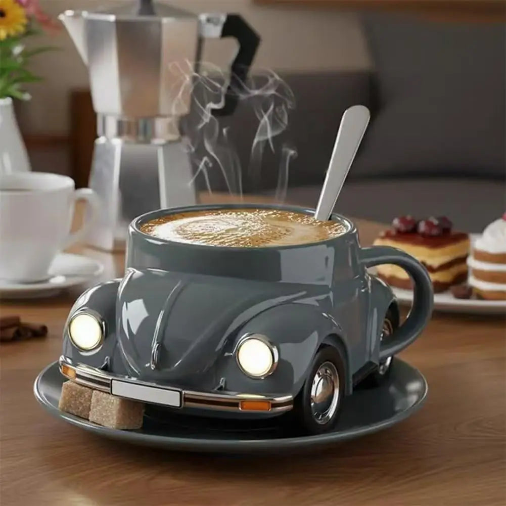Edelstahl Kaffeebecher Mug VW Beetle-Motiv Kaffeetasse Becher Tasse Geschenk