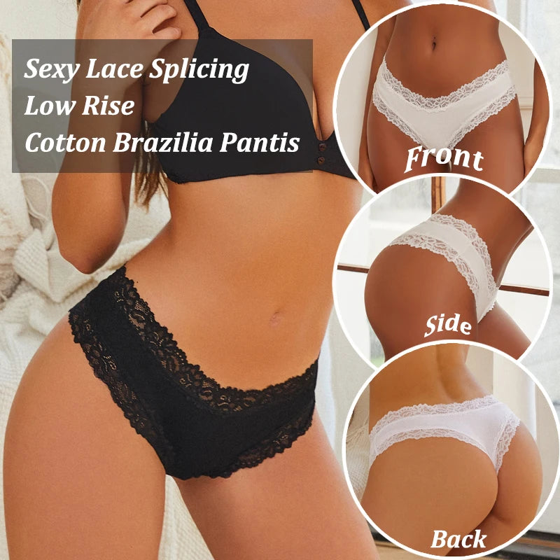 5Stk Frauen Spitze Tanga String Höschen Sexy Schlüpfer Slip Dessous Unterwäsche