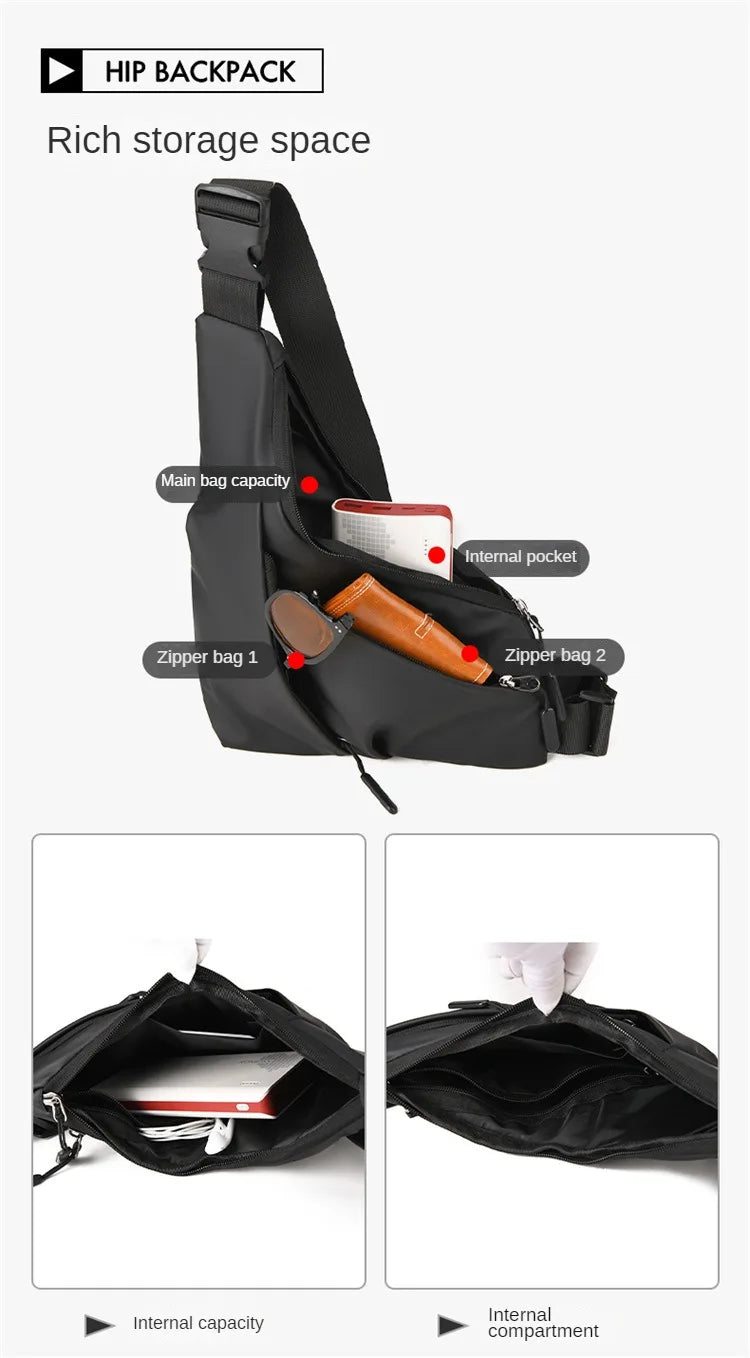 Borsa da petto Zaino Monospalla Marsupio Per Uomo Borsello Moto Fondina