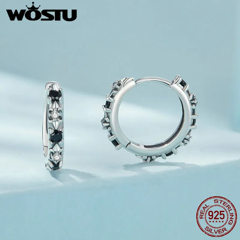 1 Paar Creolen aus 925 Sterling Silber Ohrringe Zirkonia Ohrstecker NEU