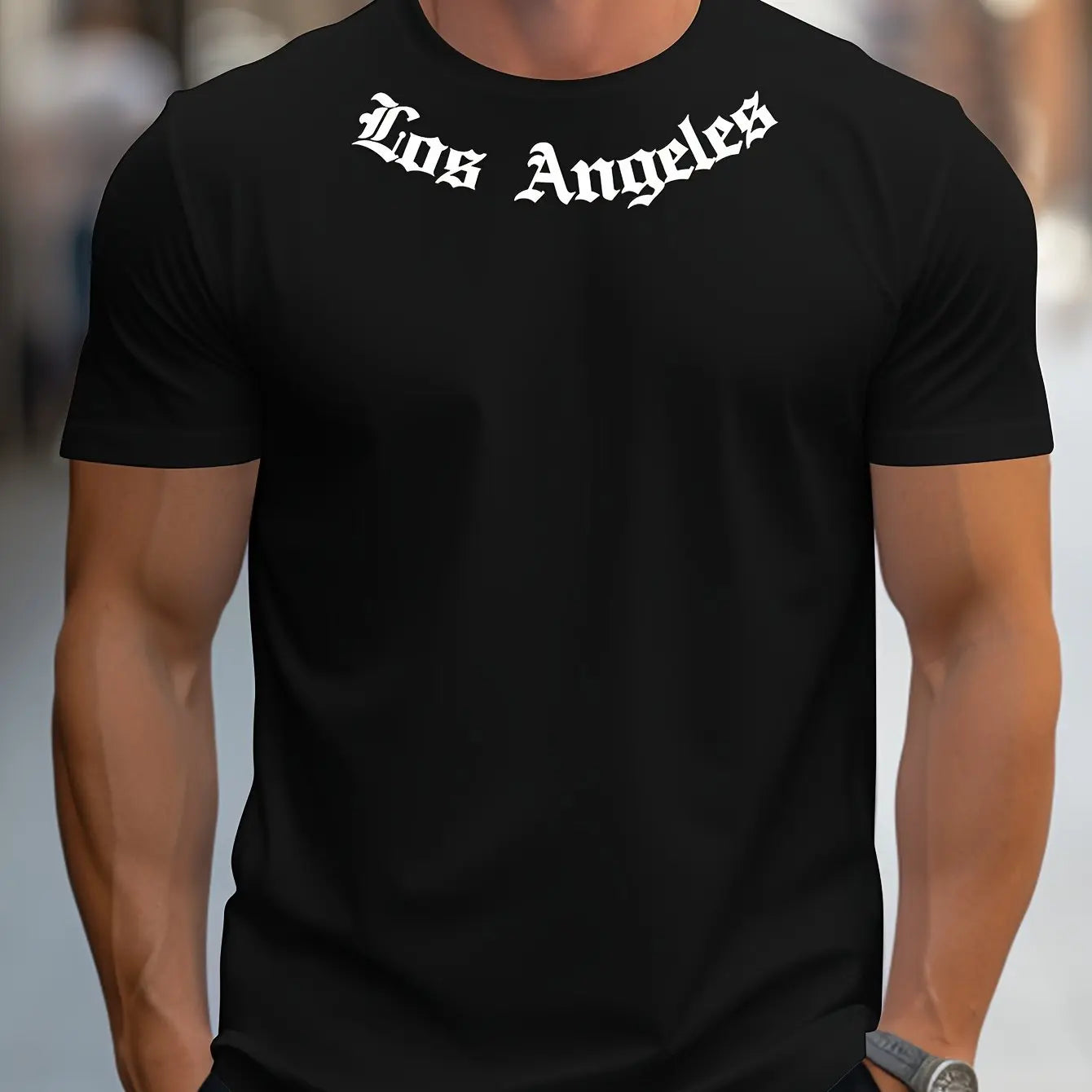Herren T-Shirt Los Angeles Shirt Rundhals Streetwear Tank Top Hemd Polohemd