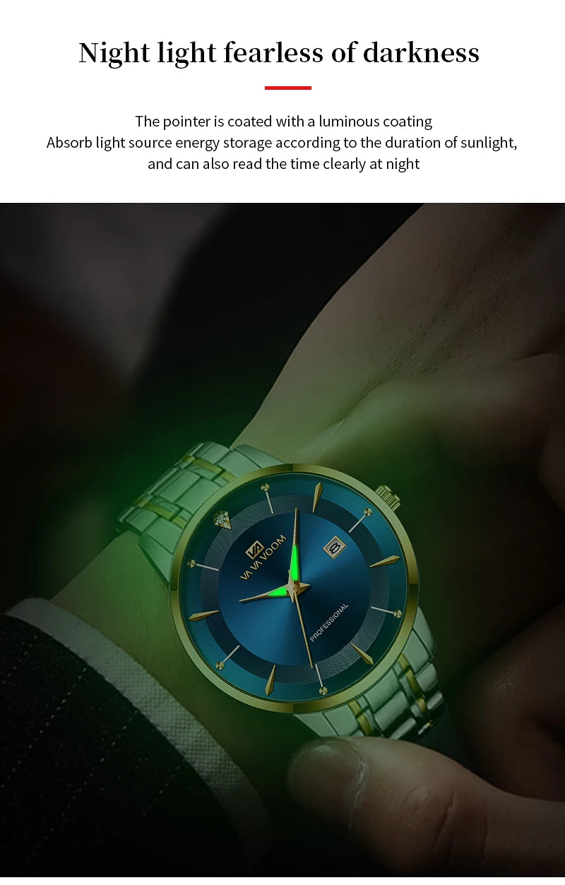 Herren Armbanduhr Silber Schwarz Edelstahl Quarzuhr Luxus Chronograph Business